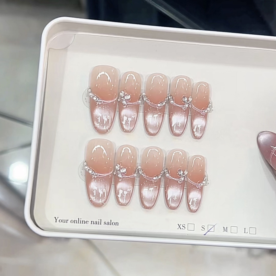Nail Art Xs - 10 teile/beutel Lange Oval Handgemachte Drücken